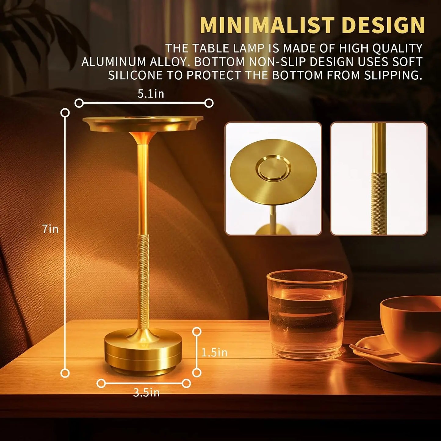 Celviera Rechargeable LED Touch Sensor Table Lamp